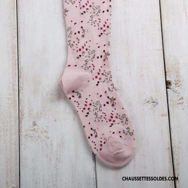 Collant Femme 100% Coton Gros Floral Collant Panty Noir
