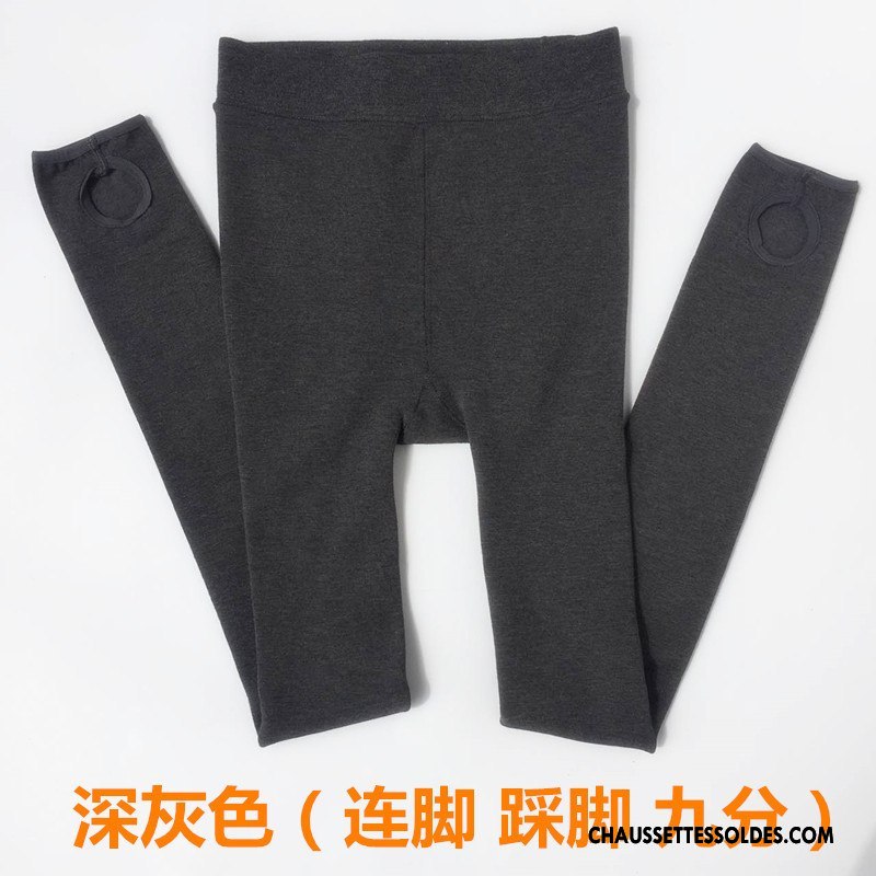 Collant Femme Bois Renforcé Grande Taille Dame L'automne Matelassé Gris