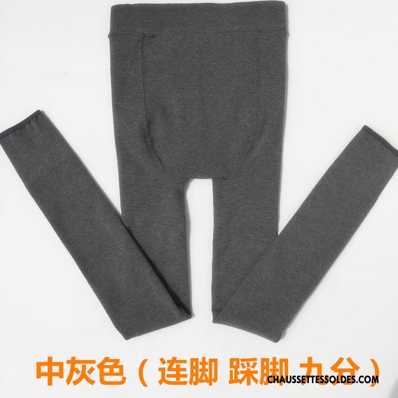 Collant Femme Bois Renforcé Grande Taille Dame L'automne Matelassé Gris
