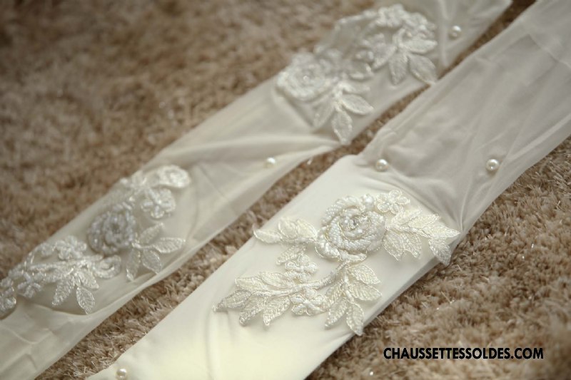 Collant Femme Chaussette De Noël Dentelle Perle Collant Panty Brodé