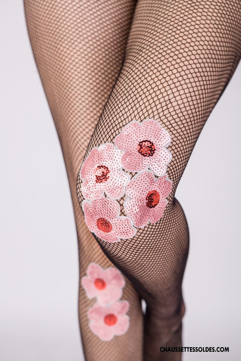 Collant Femme Chaussette De Noël Fleurs Guêtres Leggings Brodé Collant Panty Paillettes Blanc