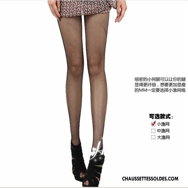 Collant Femme Chaussette Gros Collants Leggings Creux Guipure Milieu Noir