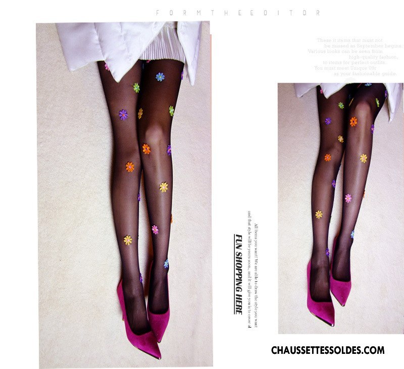 Collant Femme Collant Panty Chaussette De Noël Perle Guêtres Leggings Manuel Fleurs Violet