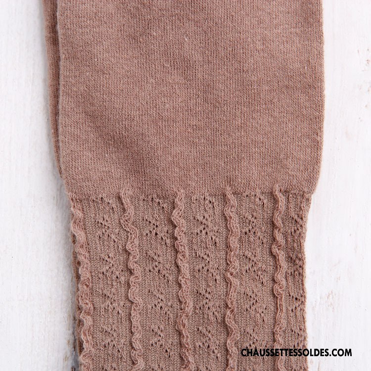 Collant Femme Guêtres Collant Panty 100% Coton Creux Guipure L'automne Chaussette Marron / Brun