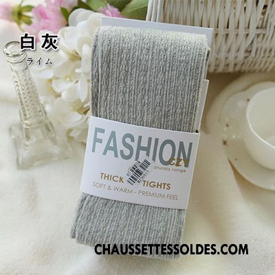 Collant Femme Leggings Chaussette En Maille Renforcé L'automne Fleurs Blanc