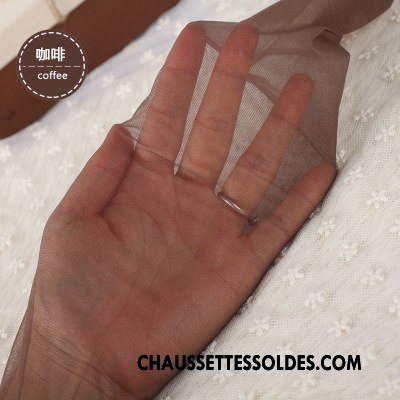 Collant Femme Mince Beige Sexy Transparent Chaussette Été Couleurs De Bonbons Coloré Blanc Noir