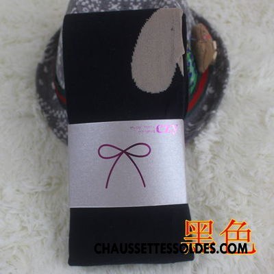 Collant Femme Petit Lapin Charmant Brodé Leggings Renforcé Noir