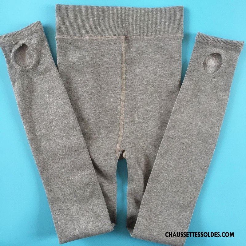 Collant Femme Plus De Velours Collant Panty Légèrement Printemps L'automne Mince Gris