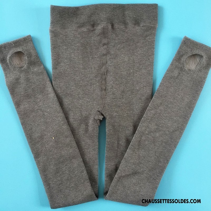 Collant Femme Plus De Velours Collant Panty Légèrement Printemps L'automne Mince Gris