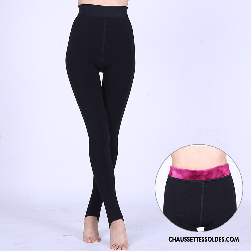 Collant Femme Plus De Velours Hiver Renforcé Petit Gros Guêtres Leggings Jaune