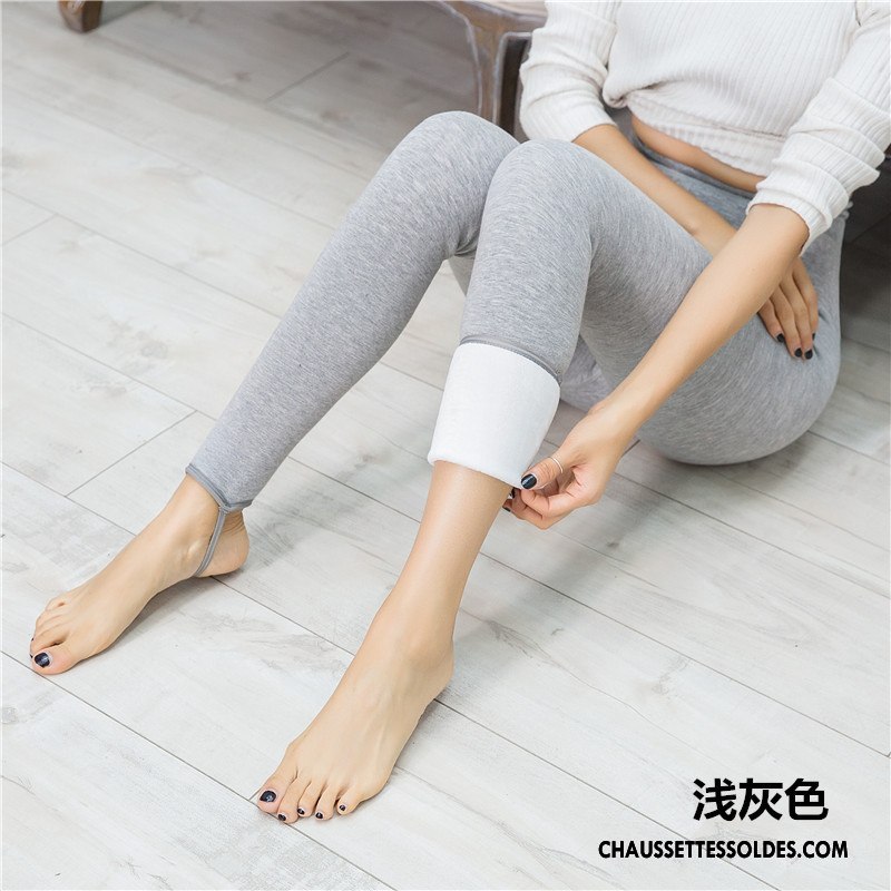 Collant Femme Plus De Velours Renforcé Guêtres Leggings Tous Les Assortis Outwear Hiver Gris