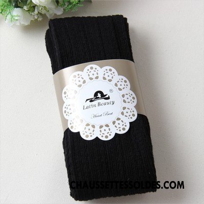 Collant Femme Rayé Fleurs Chaussette Hiver Printemps En Maille Rose