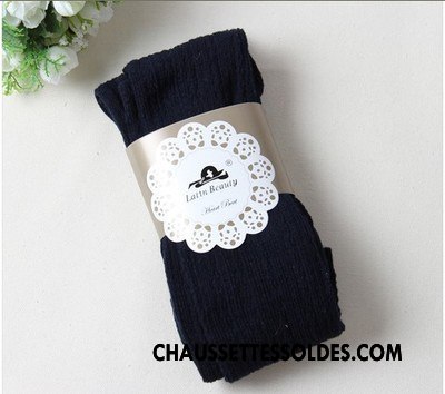 Collant Femme Rayé Fleurs Chaussette Hiver Printemps En Maille Rose