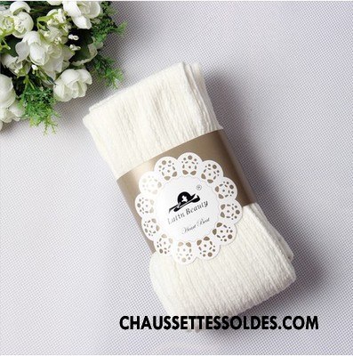 Collant Femme Rayé Fleurs Chaussette Hiver Printemps En Maille Rose