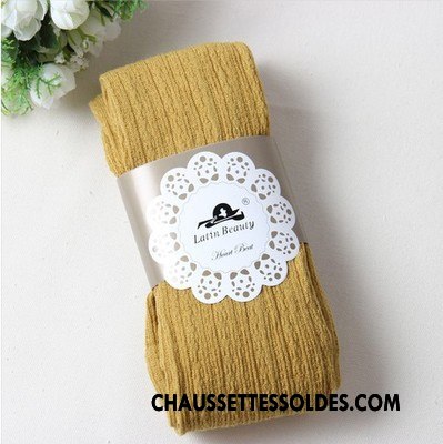 Collant Femme Rayé Fleurs Chaussette Hiver Printemps En Maille Rose
