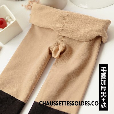 Collant Femme Renforcé Leggings Gros Légèrement Chaussette Épissure Noir