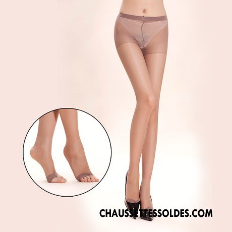 Collant Femme Style Chaud Peep-orteil Chaussette Été Authentique Ouverture Du Pied Gris