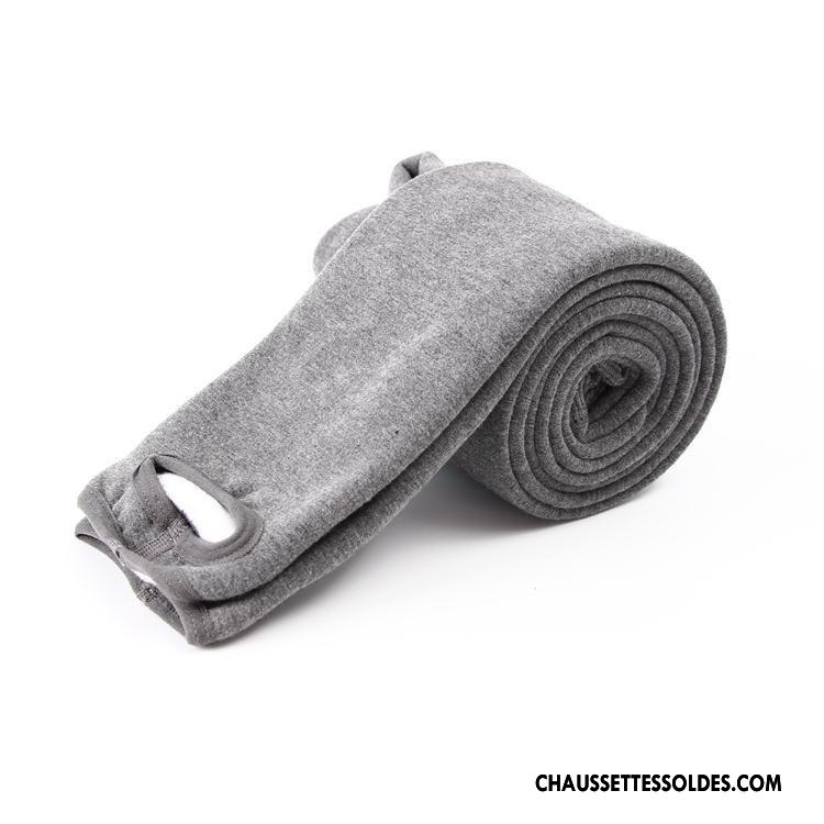 Collant Femme Thermiques Matelassé L'automne Guêtres Leggings Tous Les Assortis Plus De Velours Pure Gris Clair