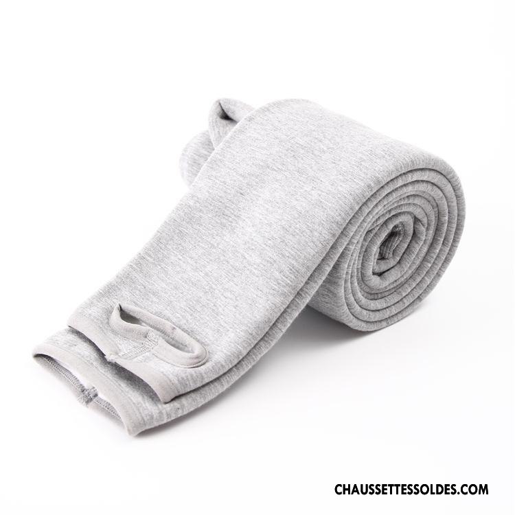 Collant Femme Thermiques Matelassé L'automne Guêtres Leggings Tous Les Assortis Plus De Velours Pure Gris Clair