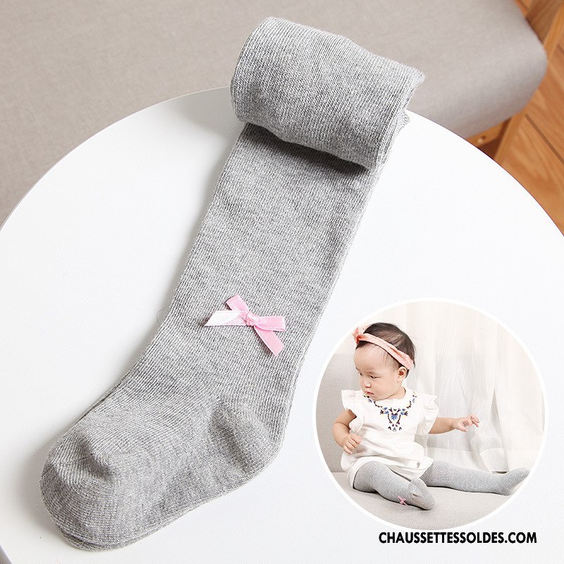 Collant Fille Bébé Printemps L'automne Petit Matelassé Collant Panty Gris