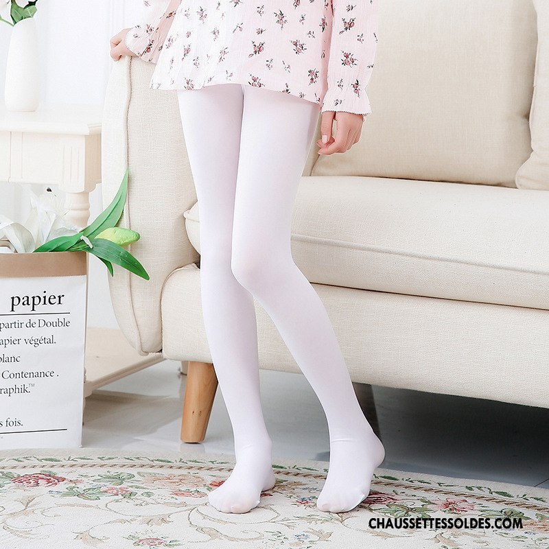 Collant Fille Chaussette De Noël L'automne Été Gros Velours Femme Blanc
