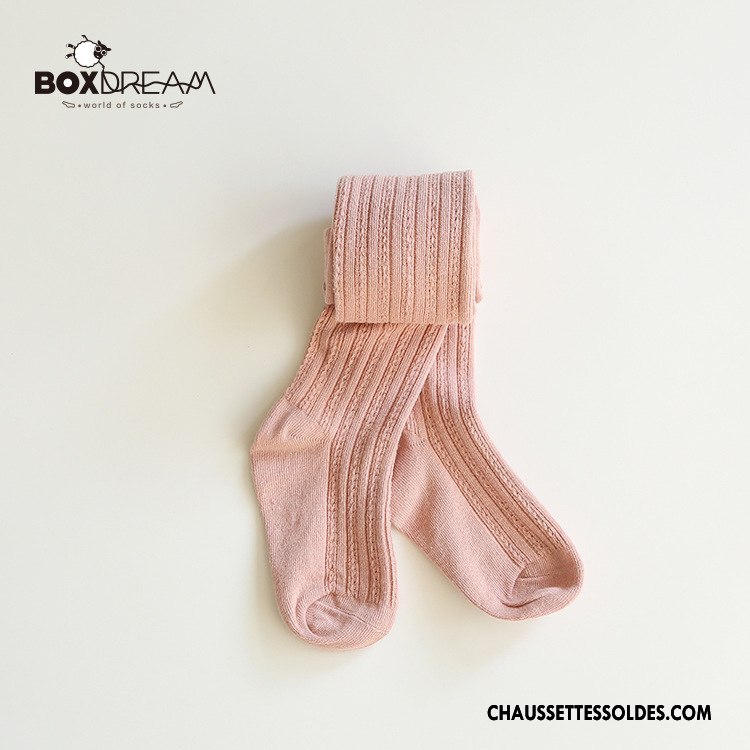 Collant Fille Chaussette Enfant Creux Guipure Guêtres Leggings Coton Bio Femme Rose