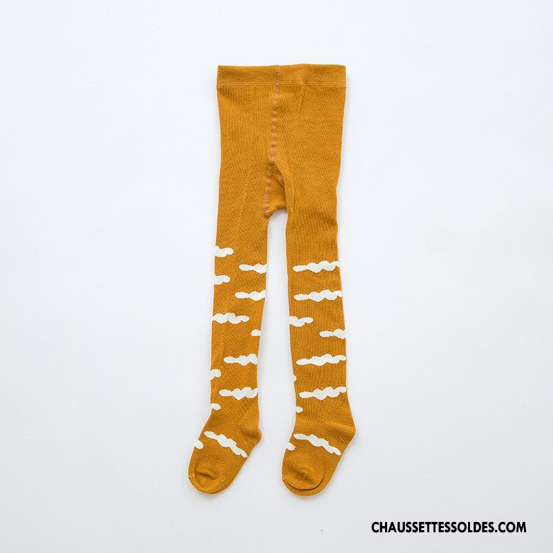 Collant Fille Collant Panty 100% Coton Hiver Enfant Dessin Animé Chaussette Jaune
