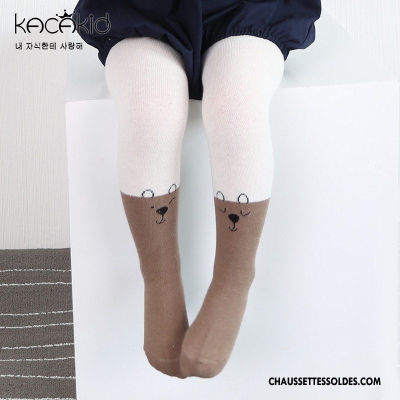Collant Fille Enfant Chaussette Dessin Animé L'automne Ours Antidérapant Couleurs Mixtes Marron / Brun