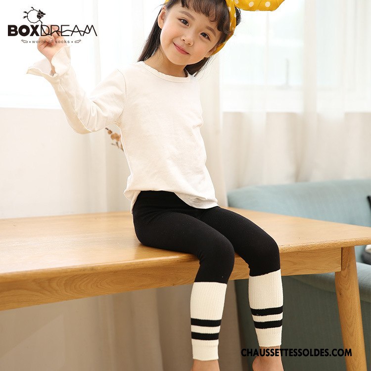 Collant Fille Enfant Femme Rayé Coton Bio Collants Le Nouveau Noir