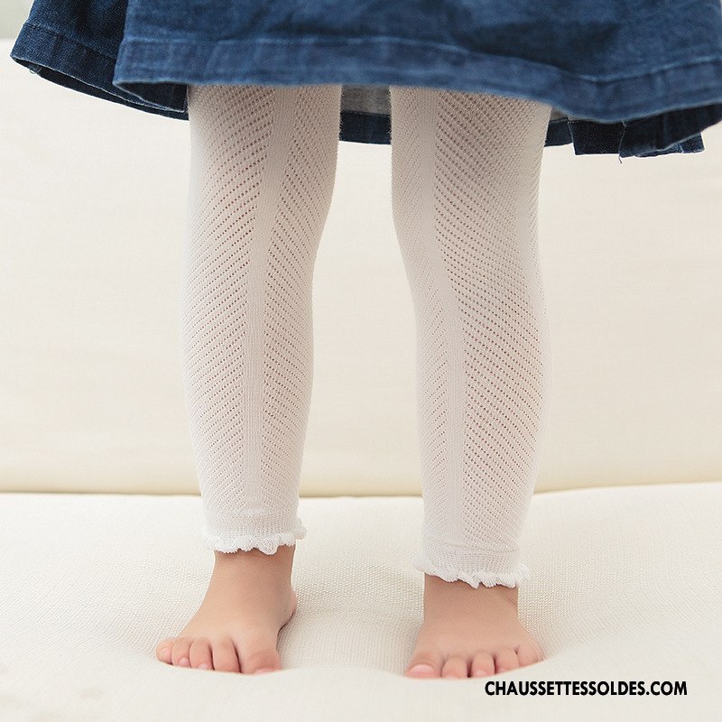 Collant Fille Enfant Guêtres Leggings 100% Coton Chaussette Été Collant Panty Blanc Violet