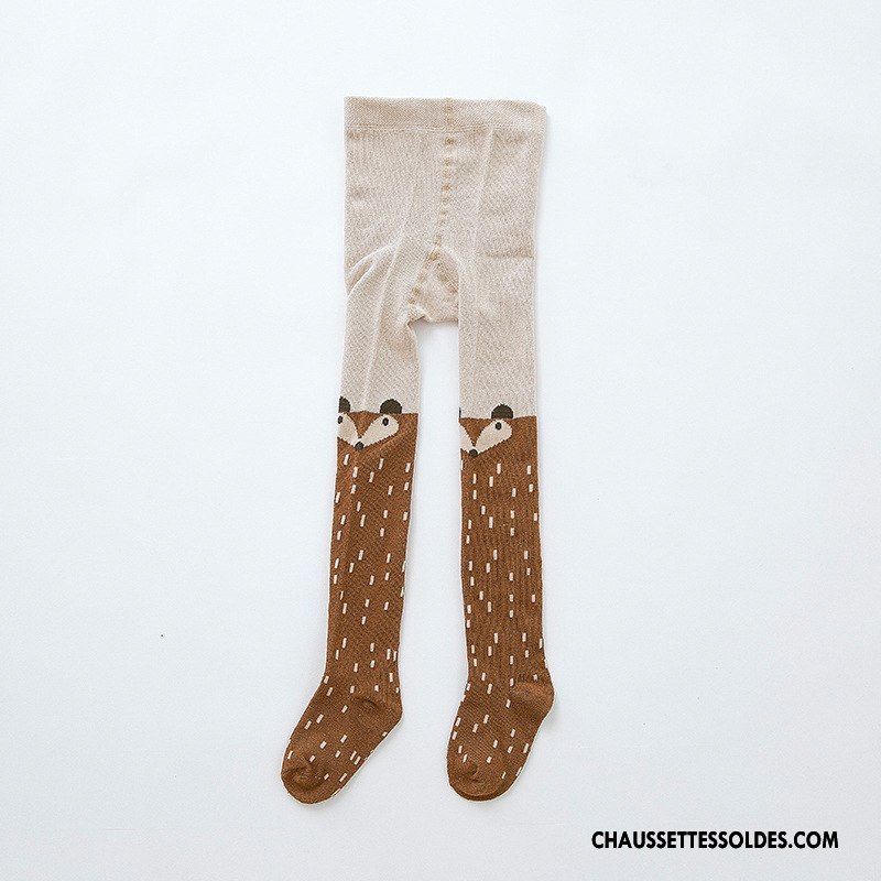 Collant Fille Enfant Matelassé Charmant Collant Panty Chaussette 100% Coton Marron / Brun