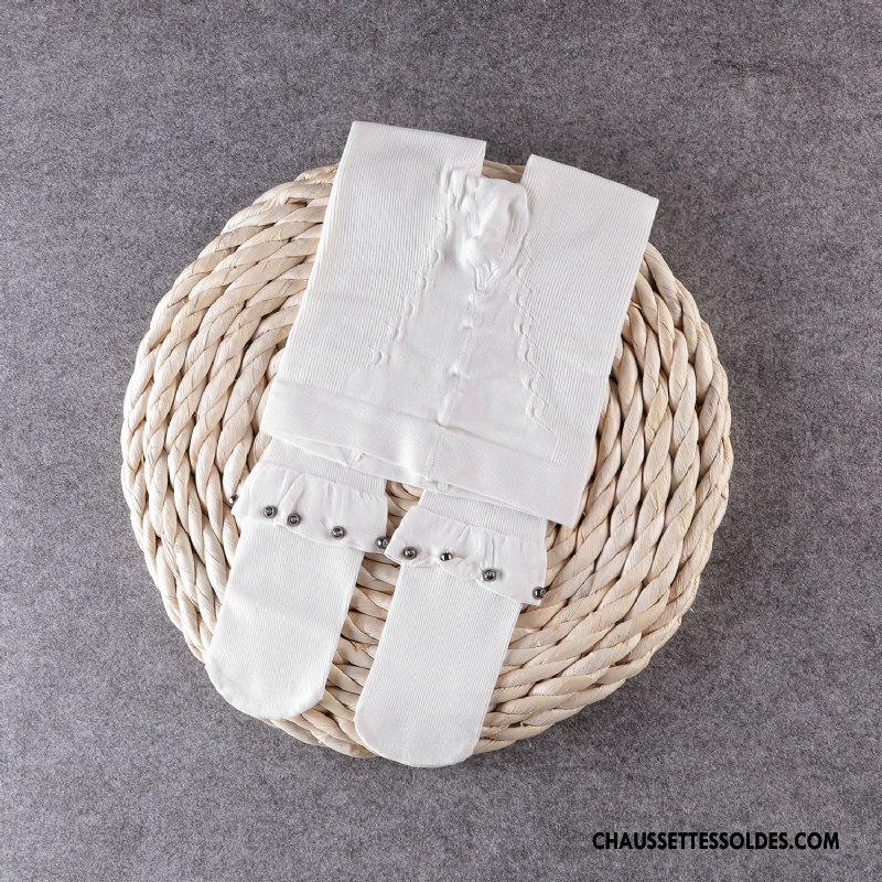 Collant Fille Enfant Rayé Femme Le Nouveau L'automne Matelassé Blanc