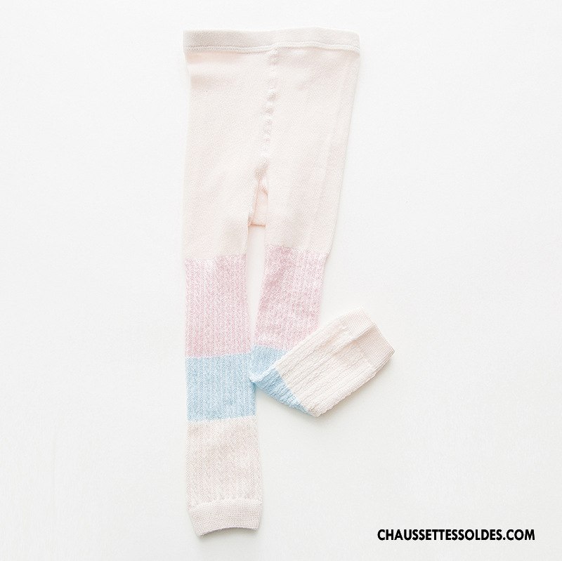 Collant Fille Engrener Été Rayé Printemps Chaussette Guêtres Leggings Couleurs Mixtes Arc En Ciel Jaune