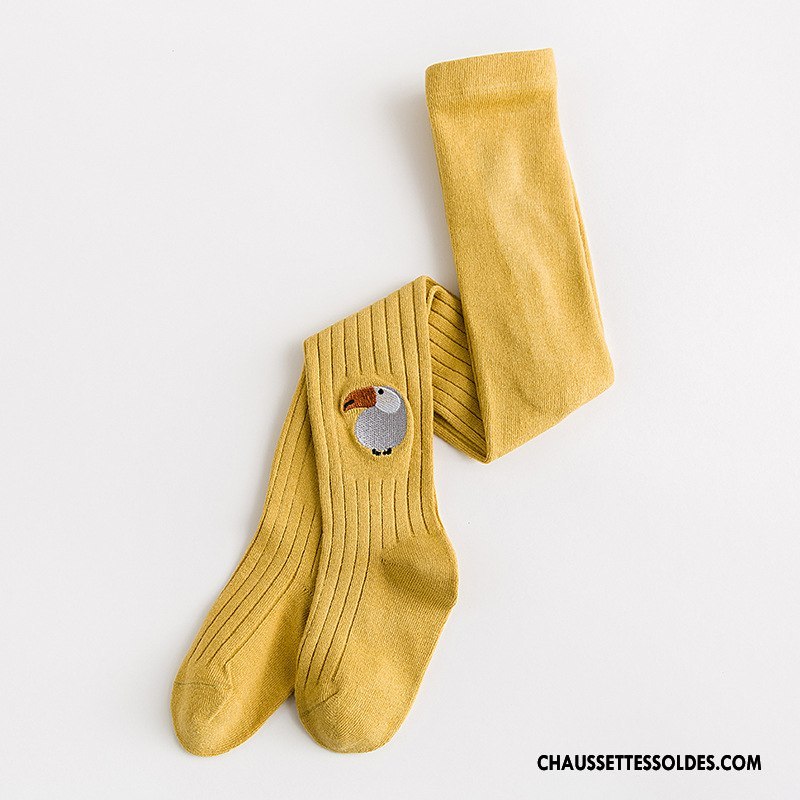 Collant Fille Gros 100% Coton Le Nouveau L'automne Bébé Printemps Jaune