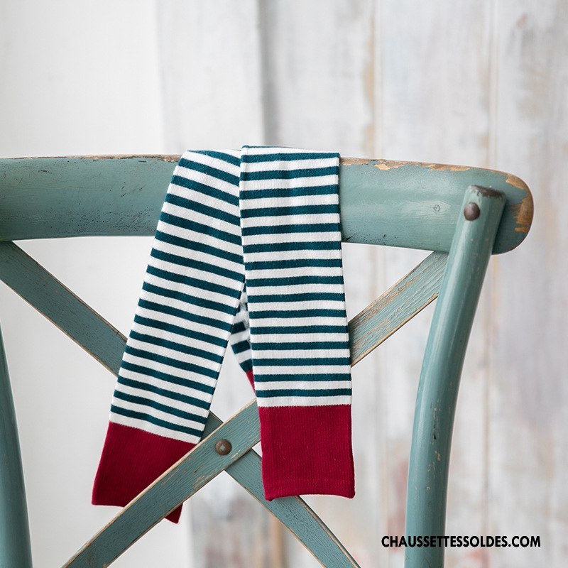 Collant Fille Guêtres Leggings Chaussette Rayé Tendance Collant Panty Enfant Couleurs Mixtes Gris