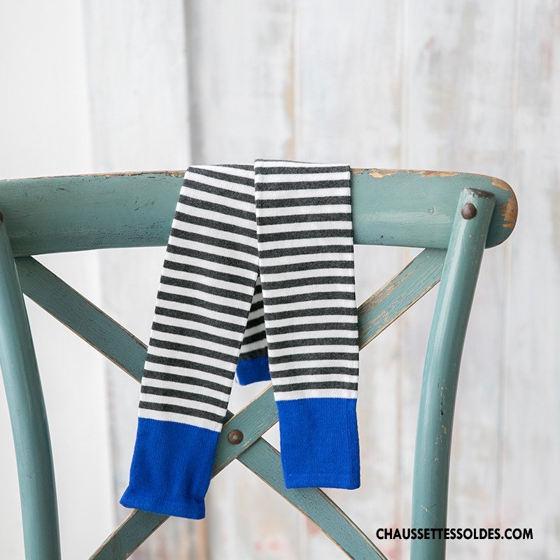 Collant Fille Guêtres Leggings Chaussette Rayé Tendance Collant Panty Enfant Couleurs Mixtes Gris