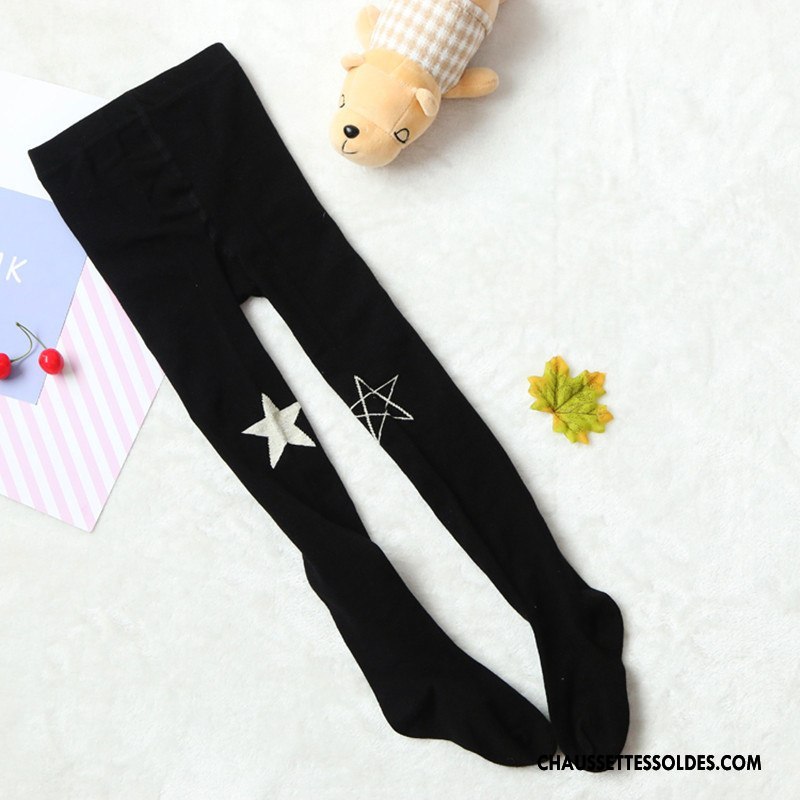 Collant Fille Guêtres Leggings Enfant Petit Collant Panty Étoile Milieu Blanc