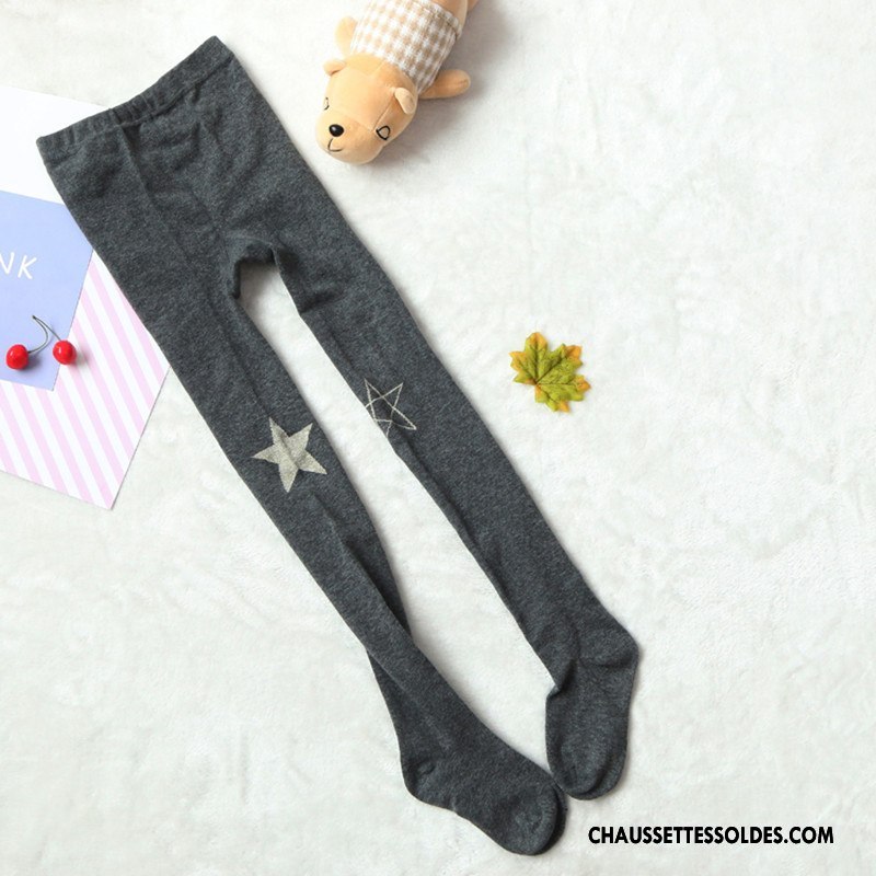 Collant Fille Guêtres Leggings Enfant Petit Collant Panty Étoile Milieu Blanc
