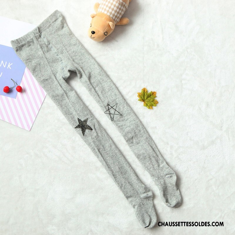 Collant Fille Guêtres Leggings Enfant Petit Collant Panty Étoile Milieu Blanc