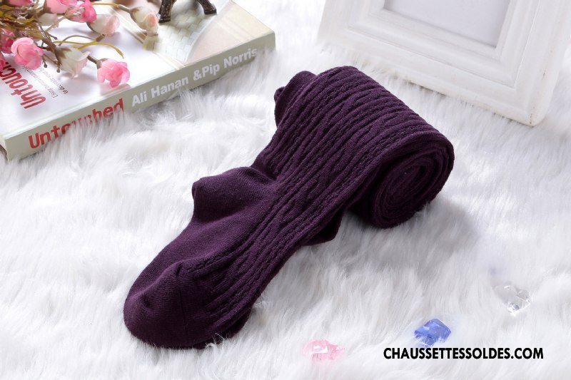 Collant Fille Guêtres Leggings Femme Enfant L'automne Le Nouveau Matelassé Violet