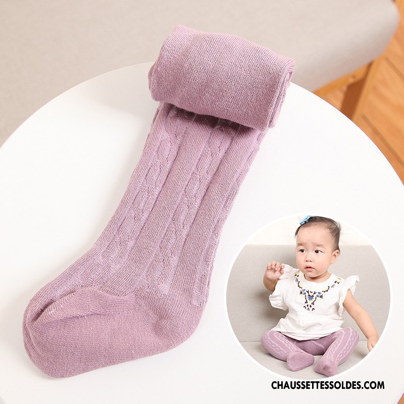 Collant Fille L'automne Petit Bébé Printemps Clair Matelassé Violet