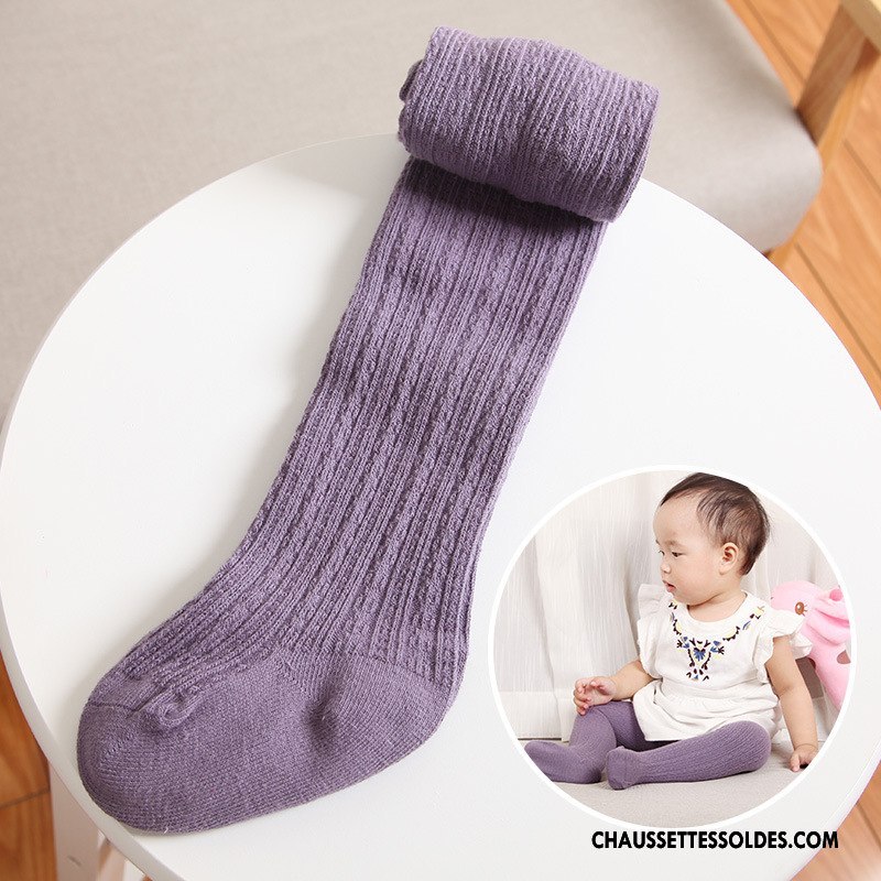 Collant Fille L'automne Petit Bébé Printemps Clair Matelassé Violet