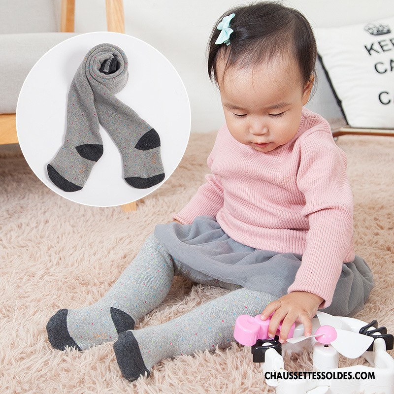 Collant Fille L'automne Renforcé Terry Chaussette Collant Panty Bébé Gris