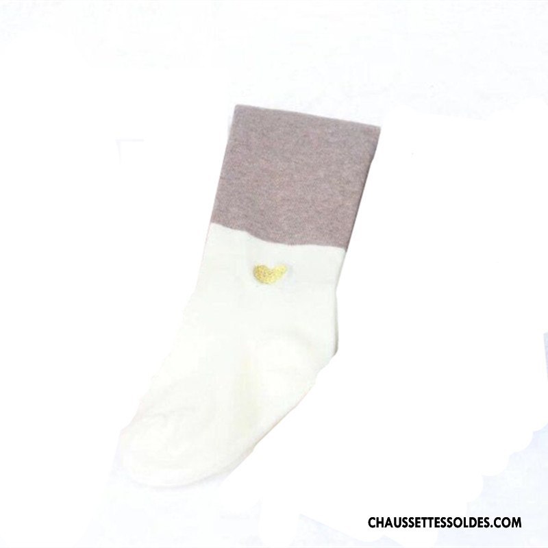 Collant Fille Le Nouveau Guêtres Leggings Amour Gros Brodé Chaussette Blanc