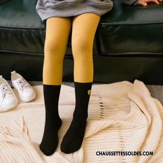 Collant Fille Le Nouveau Guêtres Leggings Amour Gros Brodé Chaussette Blanc