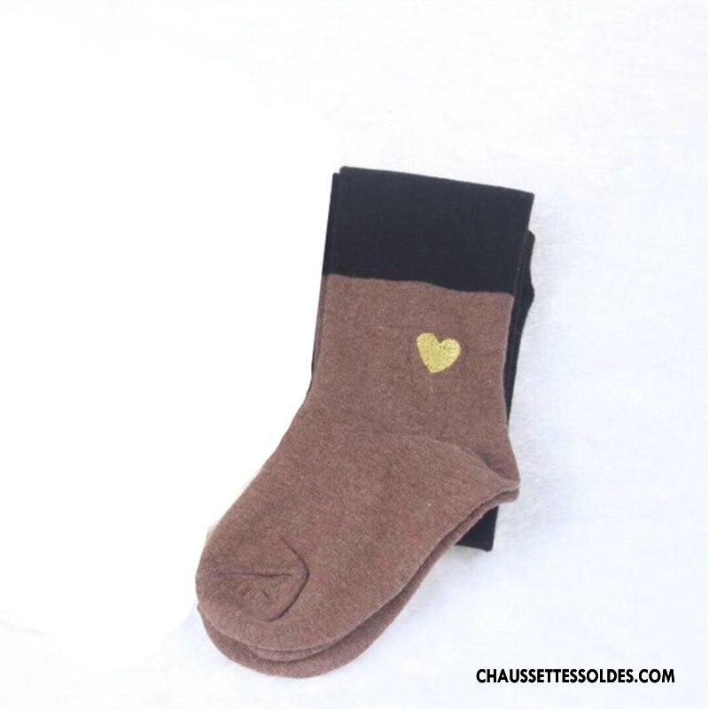 Collant Fille Le Nouveau Guêtres Leggings Amour Gros Brodé Chaussette Blanc