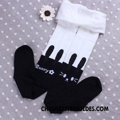 Collant Fille Leggings Épissure Enfant Tous Les Assortis Hiver Coton Bio Noir