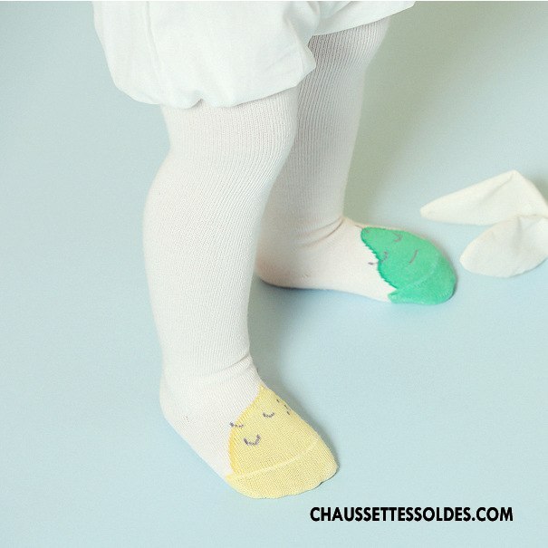 Collant Fille Légère Engrener Enfant Été Matelassé Chaussette Blanc