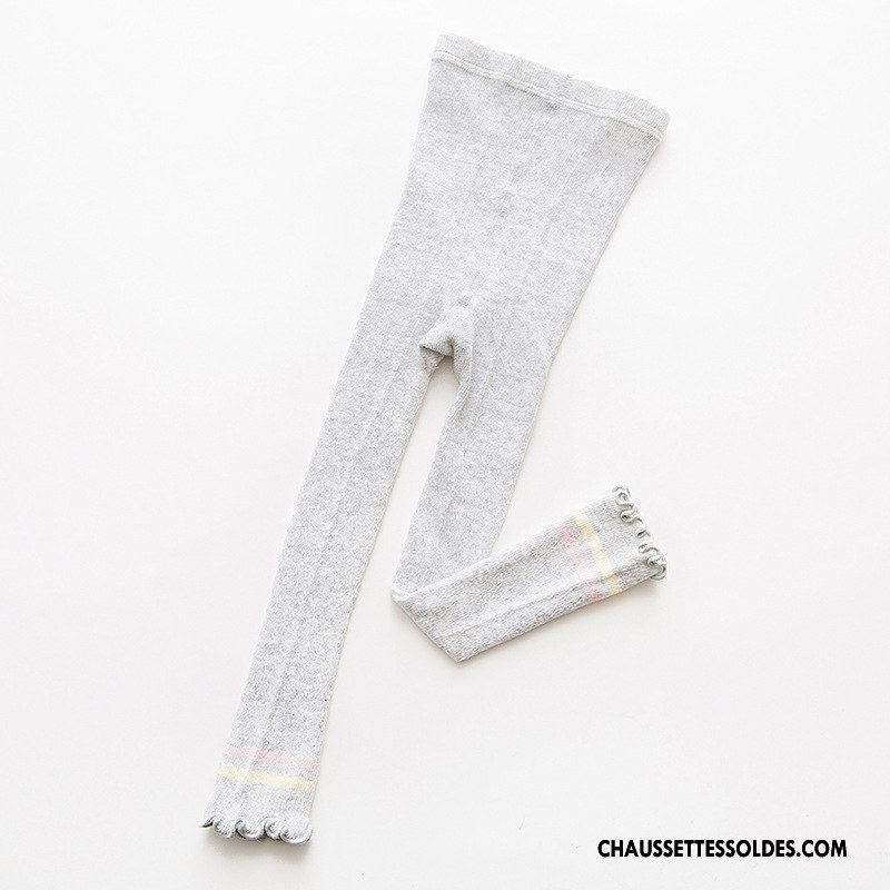 Collant Fille Matelassé Dentelle Été Collants Printemps Engrener Blanc