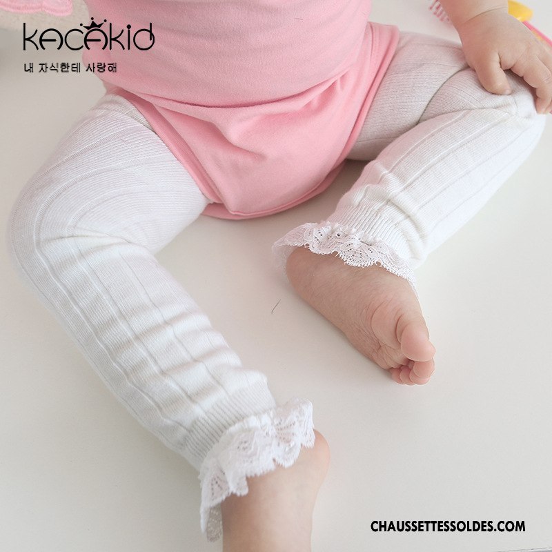 Collant Fille Printemps 100% Coton Dentelle Femme Chaussette Chaussette Courte Rose